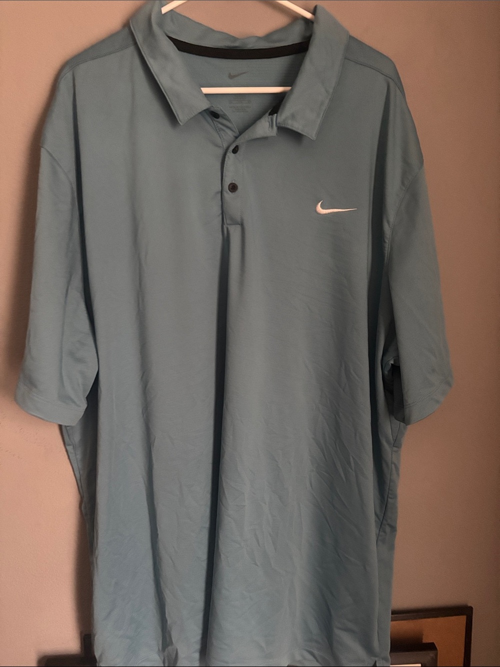 Nike Men’s Light Blue Polo with White Swoosh